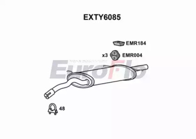 Глушитель выхлопных газов конечный EuroFlo EXTY6085