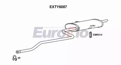 Глушитель выхлопных газов конечный EuroFlo EXTY6087