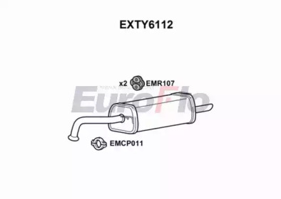 Глушитель выхлопных газов конечный EuroFlo EXTY6112