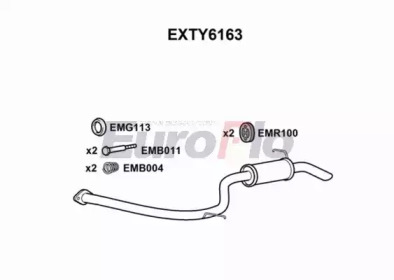 Глушитель выхлопных газов конечный EuroFlo EXTY6163