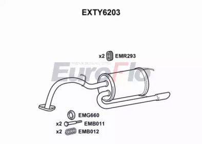 Глушитель выхлопных газов конечный EuroFlo EXTY6203