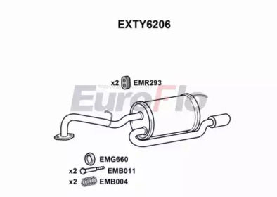 Глушитель выхлопных газов конечный EuroFlo EXTY6206