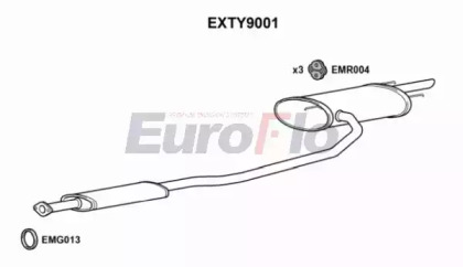 Средний / конечный глушитель ОГ EuroFlo EXTY9001