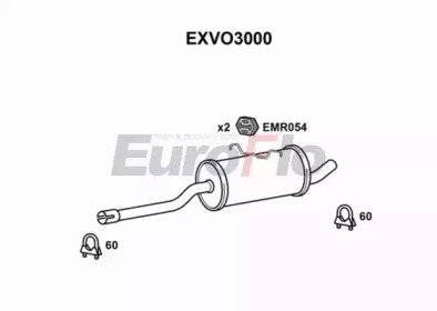 Средний глушитель выхлопных газов EuroFlo EXVO3000