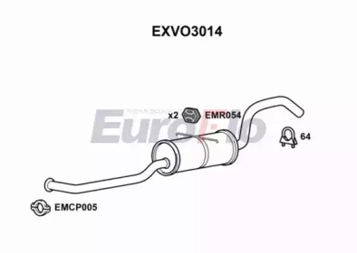 Средний глушитель выхлопных газов EuroFlo EXVO3014