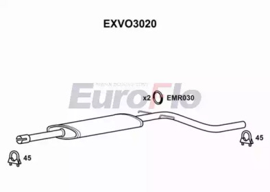 Средний глушитель выхлопных газов EuroFlo EXVO3020