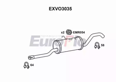 Средний глушитель выхлопных газов EuroFlo EXVO3035