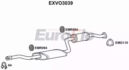 Средний глушитель выхлопных газов EuroFlo EXVO3039