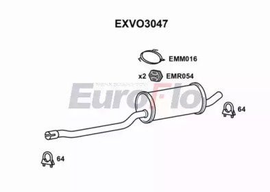 Средний глушитель выхлопных газов EuroFlo EXVO3047