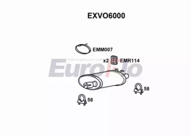 Глушитель выхлопных газов конечный EuroFlo EXVO6000