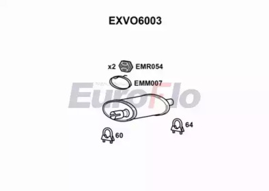 Глушитель выхлопных газов конечный EuroFlo EXVO6003