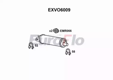 Глушитель выхлопных газов конечный EuroFlo EXVO6009