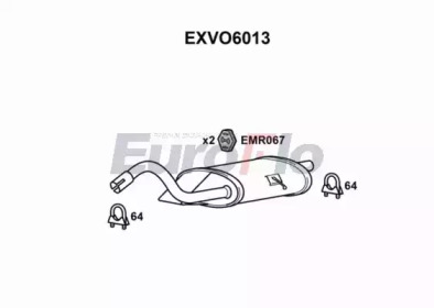 Глушитель выхлопных газов конечный EuroFlo EXVO6013