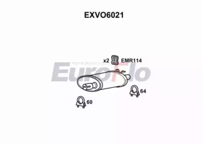 Глушитель выхлопных газов конечный EuroFlo EXVO6021