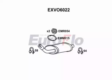 Глушитель выхлопных газов конечный EuroFlo EXVO6022