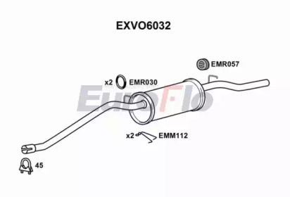 Глушитель выхлопных газов конечный EuroFlo EXVO6032