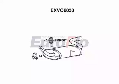 Глушитель выхлопных газов конечный EuroFlo EXVO6033