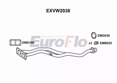 Труба выхлопного газа EuroFlo EXVW2038