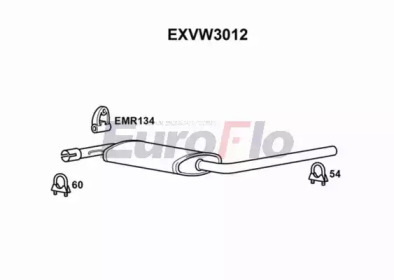 Средний глушитель выхлопных газов EuroFlo EXVW3012