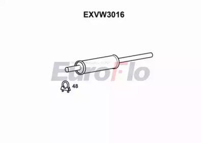 Средний глушитель выхлопных газов EuroFlo EXVW3016