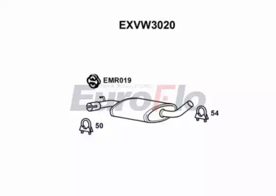 Средний глушитель выхлопных газов EuroFlo EXVW3020