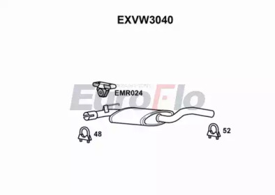 Средний глушитель выхлопных газов EuroFlo EXVW3040