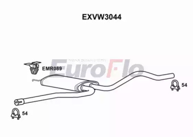 Средний глушитель выхлопных газов EuroFlo EXVW3044