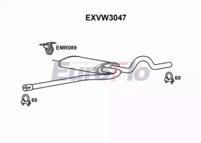 Средний глушитель выхлопных газов EuroFlo EXVW3047