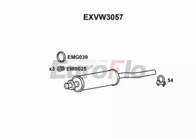 Средний глушитель выхлопных газов EuroFlo EXVW3057