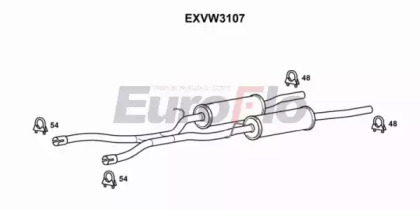 Средний глушитель выхлопных газов EuroFlo EXVW3107