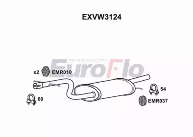 Средний глушитель выхлопных газов EuroFlo EXVW3124