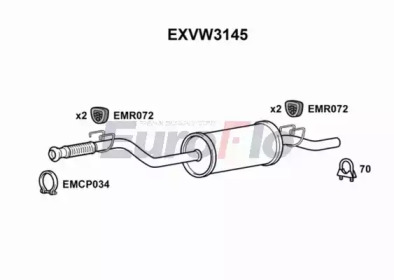 Средний глушитель выхлопных газов EuroFlo EXVW3145