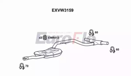 Средний глушитель выхлопных газов EuroFlo EXVW3159