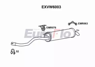 Глушитель выхлопных газов конечный EuroFlo EXVW6003