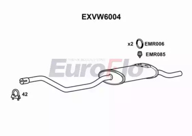 Глушитель выхлопных газов конечный EuroFlo EXVW6004