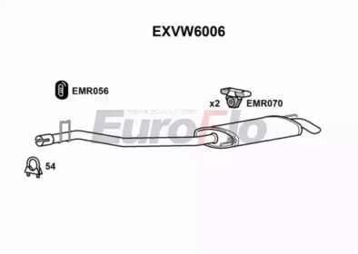 Глушитель выхлопных газов конечный EuroFlo EXVW6006