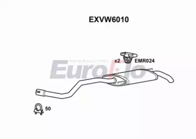 Глушитель выхлопных газов конечный EuroFlo EXVW6010