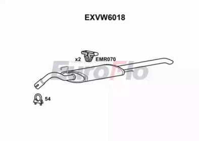 Глушитель выхлопных газов конечный EuroFlo EXVW6018