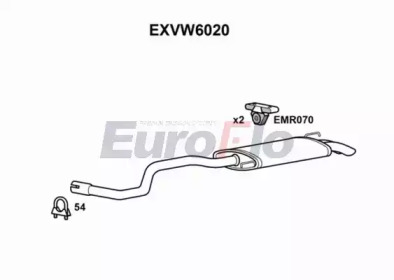 Глушитель выхлопных газов конечный EuroFlo EXVW6020