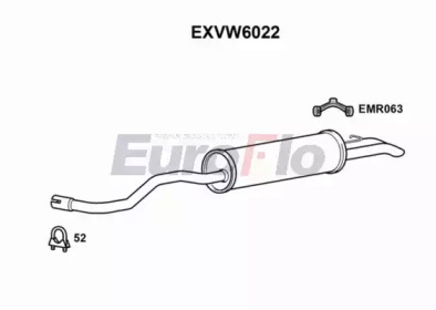 Глушитель выхлопных газов конечный EuroFlo EXVW6022