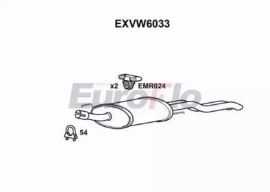 Глушитель выхлопных газов конечный EuroFlo EXVW6033