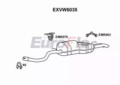 Глушитель выхлопных газов конечный EuroFlo EXVW6035