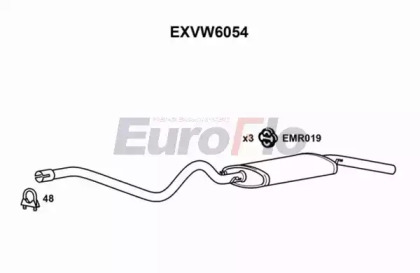 Глушитель выхлопных газов конечный EuroFlo EXVW6054