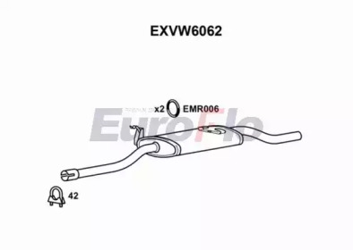 Глушитель выхлопных газов конечный EuroFlo EXVW6062