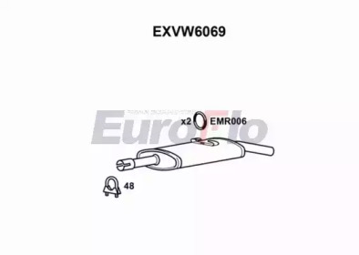 Глушитель выхлопных газов конечный EuroFlo EXVW6069