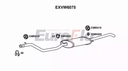 Глушитель выхлопных газов конечный EuroFlo EXVW6075