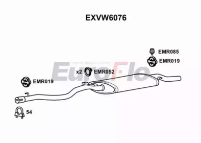 Глушитель выхлопных газов конечный EuroFlo EXVW6076