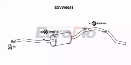 Глушитель выхлопных газов конечный EuroFlo EXVW6081