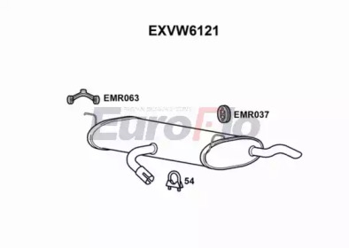 Глушитель выхлопных газов конечный EuroFlo EXVW6121