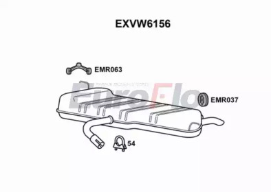 Глушитель выхлопных газов конечный EuroFlo EXVW6156